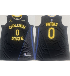 Men's Golden State Warriors #0 Gary Payton II Black 2024-25 Statement Edition Stitched Basketball Jersey