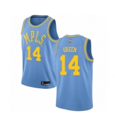 Youth Los Angeles Lakers #14 Danny Green Authentic Blue Hardwood Classics Basketball Jersey