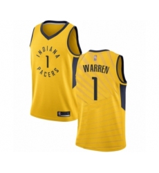 Men's Indiana Pacers #1 T.J. Warren Authentic Gold Basketball Jersey Statement Edition