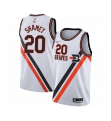 Men's Los Angeles Clippers #20 Landry Shamet Authentic White Hardwood Classics Finished Basketball Jersey