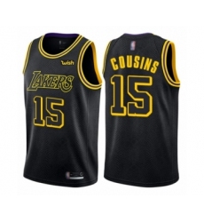 Youth Los Angeles Lakers #15 DeMarcus Cousins Swingman Black Basketball Jersey - City Edition