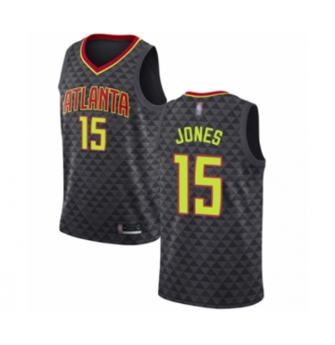 Men's Atlanta Hawks #15 Damian Jones Authentic Black Basketball Jersey - Icon Edition
