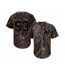 Men's Milwaukee Brewers #53 Brandon Woodruff Authentic Camo Realtree Collection Flex Base Baseball Jersey