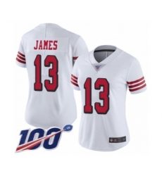 Women's San Francisco 49ers #13 Richie James Limited White Rush Vapor Untouchable 100th Season Football Jersey