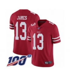 Youth San Francisco 49ers #13 Richie James Red Team Color Vapor Untouchable Limited Player 100th Season Football Jersey