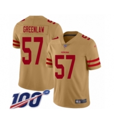 Youth San Francisco 49ers #57 Dre Greenlaw Limited Gold Inverted Legend 100th Season Football Jersey