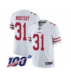Youth San Francisco 49ers #31 Raheem Mostert White Vapor Untouchable Limited Player 100th Season Football Jersey