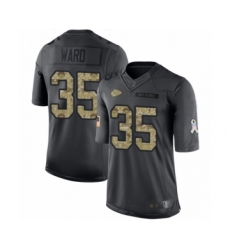 Men's Kansas City Chiefs #35 Charvarius Ward Limited Black 2016 Salute to Service Football Jersey