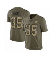 Men's Kansas City Chiefs #35 Charvarius Ward Limited Olive Camo 2017 Salute to Service Football Jersey