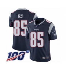 Men's New England Patriots #85 Ryan Izzo Navy Blue Team Color Vapor Untouchable Limited Player 100th Season Football Jersey