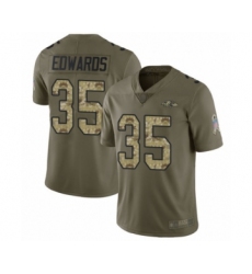 Men's Baltimore Ravens #35 Gus Edwards Limited Olive Camo Salute to Service Football Jersey