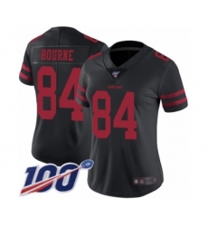 Women's San Francisco 49ers #84 Kendrick Bourne Black Vapor Untouchable Limited Player 100th Season Football Jersey
