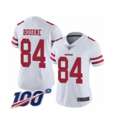 Women's San Francisco 49ers #84 Kendrick Bourne White Vapor Untouchable Limited Player 100th Season Football Jersey