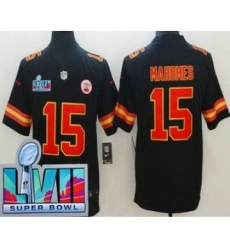 Youth Kansas City Chiefs #15 Patrick Mahomes Limited Black Super Bowl LVII Vapor Jersey