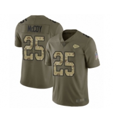 Men's Kansas City Chiefs #25 LeSean McCoy Limited Olive Camo 2017 Salute to Service Football Jersey
