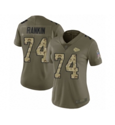Women's Kansas City Chiefs #74 Martinas Rankin Limited Olive Camo 2017 Salute to Service Football Jersey