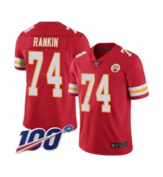 Youth Kansas City Chiefs #74 Martinas Rankin Red Team Color Vapor Untouchable Limited Player 100th Season Football Jersey