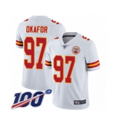 Men's Kansas City Chiefs #97 Alex Okafor White Vapor Untouchable Limited Player 100th Season Football Jersey