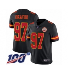 Youth Kansas City Chiefs #97 Alex Okafor Limited Black Rush Vapor Untouchable 100th Season Football Jersey