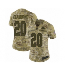 Women's Kansas City Chiefs #20 Morris Claiborne Limited Camo 2018 Salute to Service Football Jersey