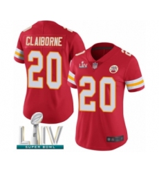 Women's Kansas City Chiefs #20 Morris Claiborne Red Team Color Vapor Untouchable Limited Player Super Bowl LIV Bound Football Jersey