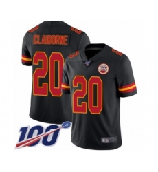 Youth Kansas City Chiefs #20 Morris Claiborne Limited Black Rush Vapor Untouchable 100th Season Football Jersey