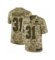 Men's Kansas City Chiefs #31 Darrel Williams Limited Camo 2018 Salute to Service Football Jersey
