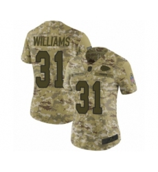Women's Kansas City Chiefs #31 Darrel Williams Limited Camo 2018 Salute to Service Football Jersey