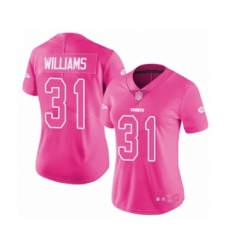 Women's Kansas City Chiefs #31 Darrel Williams Limited Pink Rush Fashion Football Jersey