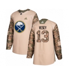 Men's Buffalo Sabres #13 Jimmy Vesey Authentic Camo Veterans Day Practice Hockey Jersey