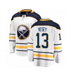 Youth Buffalo Sabres #13 Jimmy Vesey Fanatics Branded White Away Breakaway Hockey Jersey