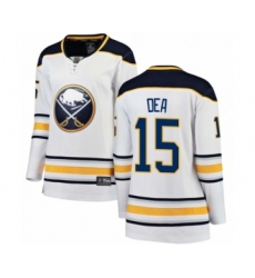 Women's Buffalo Sabres #15 Jean-Sebastien Dea Fanatics Branded White Away Breakaway Hockey Jersey