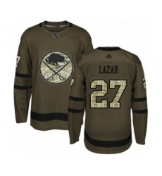 Men's Buffalo Sabres #27 Curtis Lazar Authentic Green Salute to Service Hockey Jersey