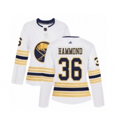 Women's Buffalo Sabres #36 Andrew Hammond Authentic White 50th Season Hockey Jersey