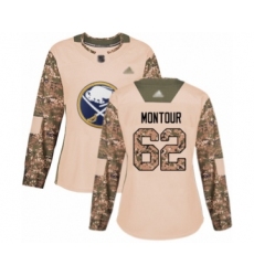 Women's Buffalo Sabres #62 Brandon Montour Authentic Camo Veterans Day Practice Hockey Jersey