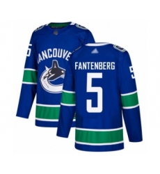 Youth Vancouver Canucks #5 Oscar Fantenberg Authentic Blue Home Hockey Jersey