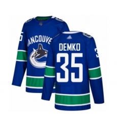 Men's Vancouver Canucks #35 Thatcher Demko Authentic Blue Home Hockey Jersey