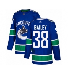 Men's Vancouver Canucks #38 Justin Bailey Authentic Blue Home Hockey Jersey