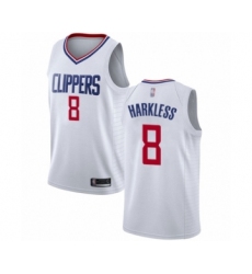 Men's Los Angeles Clippers #8 Moe Harkless Authentic White Basketball Jersey - Association Edition