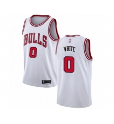 Men's Chicago Bulls #0 Coby White Authentic White Basketball Jersey - Association Edition