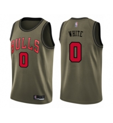 Youth Chicago Bulls #0 Coby White Swingman Green Salute to Service Basketball Jersey