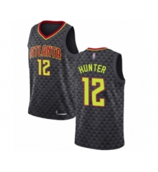 Women's Atlanta Hawks #12 De'Andre Hunter Authentic Black Basketball Jersey - Icon Edition