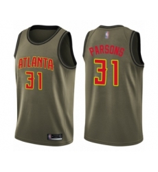 Youth Atlanta Hawks #31 Chandler Parsons Swingman Green Salute to Service Basketball Jersey