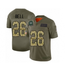 Men's New York Jets #26 Le'Veon Bell Limited Olive Camo 2019 Salute to Service Football Jersey