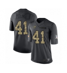 Men's Los Angeles Rams #41 Kenny Young Limited Black 2016 Salute to Service Football Jersey