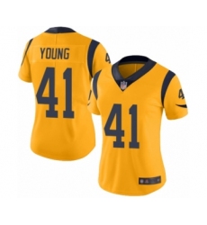 Women's Los Angeles Rams #41 Kenny Young Limited Gold Rush Vapor Untouchable Football Jersey