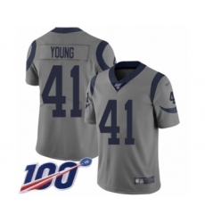 Youth Los Angeles Rams #41 Kenny Young Limited Gray Inverted Legend 100th Season Football Jersey
