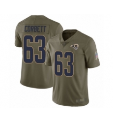 Men's Los Angeles Rams #63 Austin Corbett Limited Olive 2017 Salute to Service Football Jersey