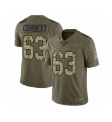 Men's Los Angeles Rams #63 Austin Corbett Limited Olive Camo 2017 Salute to Service Football Jersey