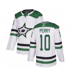 Men's Dallas Stars #10 Corey Perry Authentic White Away Hockey Jersey